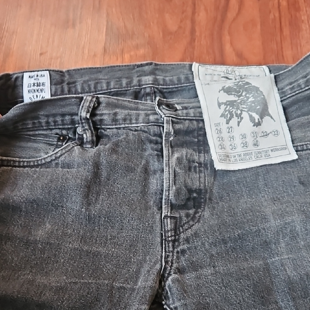 Rogue Territory RGT Nihon Menpu Japanese Selvedge Denim Jeans - Black - Size 32